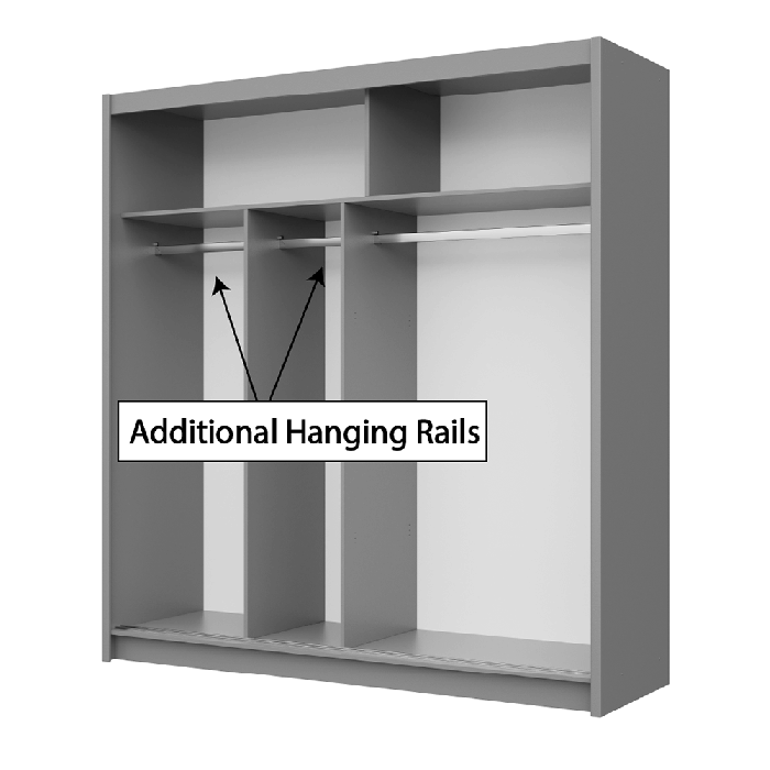 DAKO Sliding Wardrobe Fully Mirrored DAKOTA Clothing Storage - Picture 9 of 40
