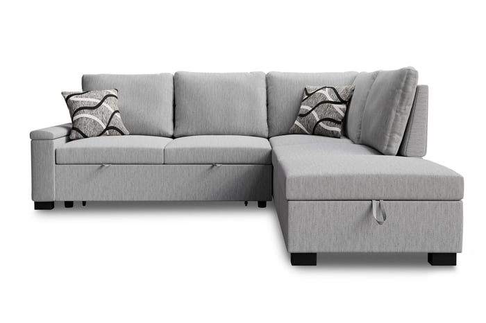 Corner Sofa Bed ABIGAIL - Right - Hand - Grey