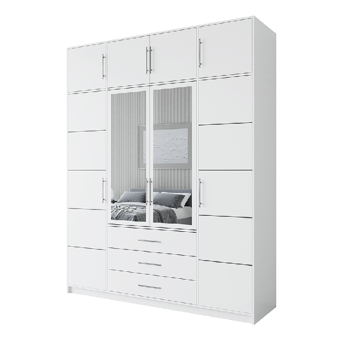 Wardrobe BALI D4 White + Mirror - 8