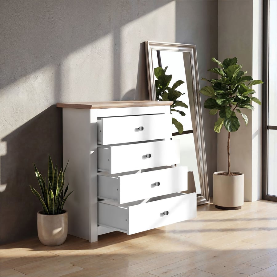 Milford chest of drawers 4D whi - 4