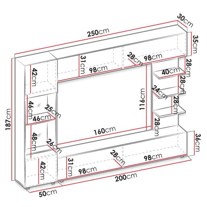 Wall Unit LANDAM - 3