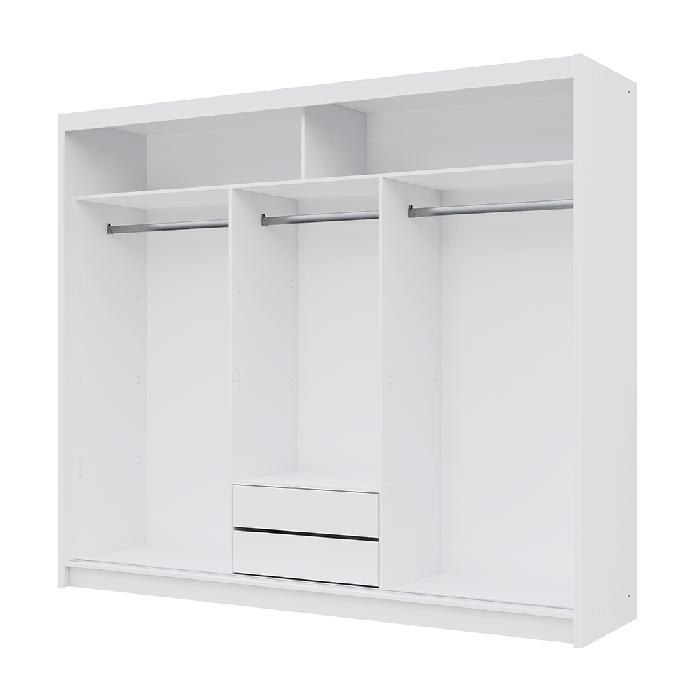 DAKO sliding mirror wardrobe VISTA white 4 sizes perfect bedroom storage - Picture 29 of 39