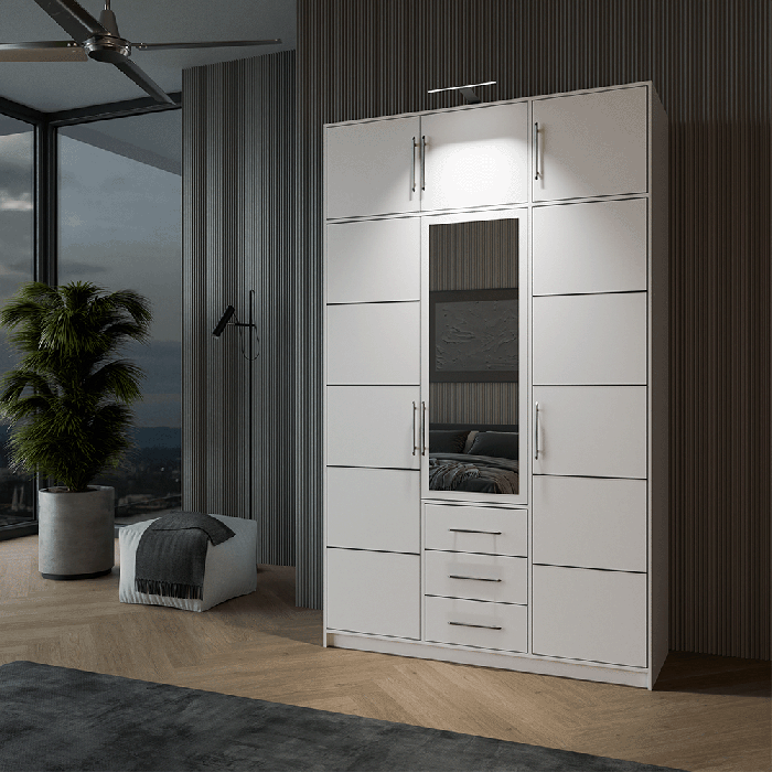 Wardrobe BALI D3 White + Mirror - 7