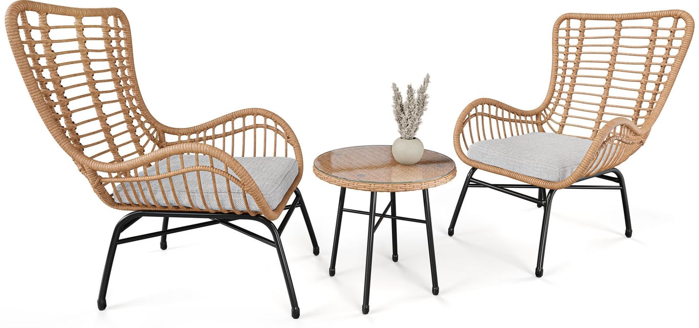 Garden Furniture Set SERRANTE Beige / Light Grey