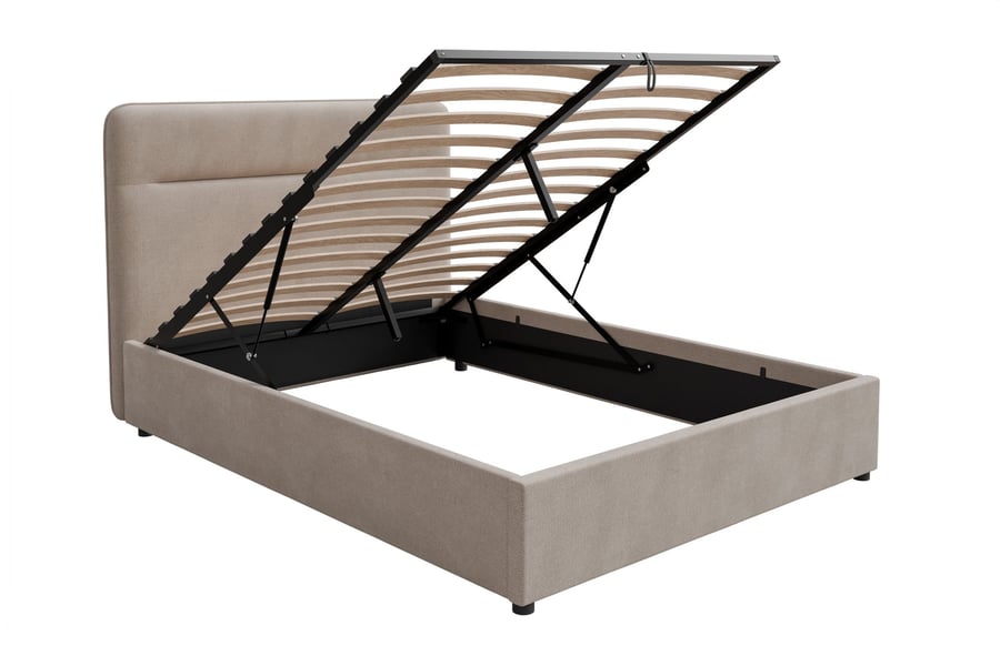 Upholstered bed EVERETT Beige D - 4
