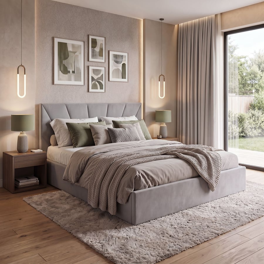 Upholstered Ottoman Bed DYLAN Super King Size - Grey