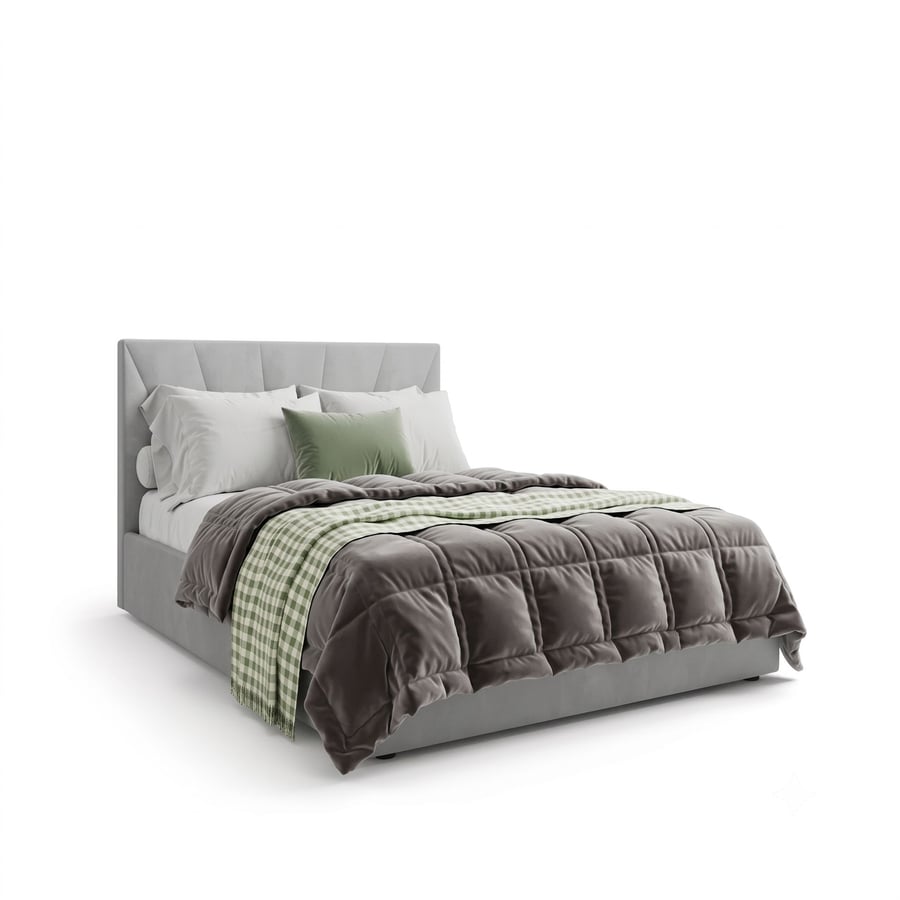 Upholstered Ottoman Bed DYLAN Double Size - Grey