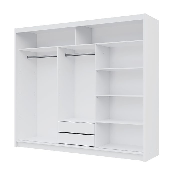 DAKO sliding mirror wardrobe VISTA white 4 sizes perfect bedroom storage - Picture 27 of 39