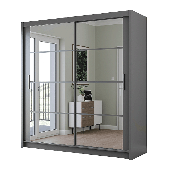 DAKO Sliding Wardrobe Fully Mirrored DAKOTA Clothing Storage - Picture 5 of 40