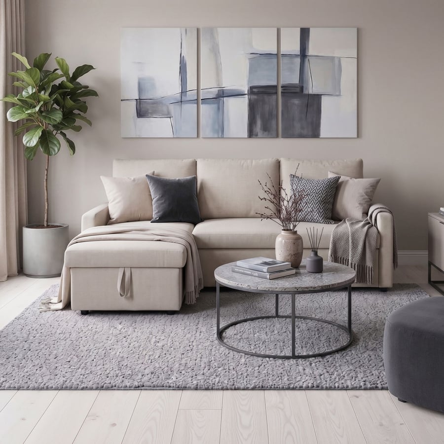 Corner Sofa Bed LYNDA - Beige