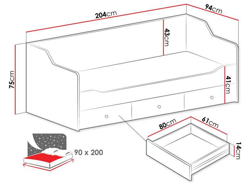 Youth Bed DEGORY DG13 - White / - 2