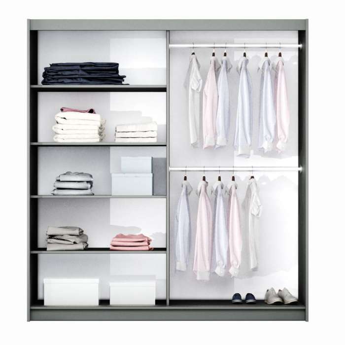 Wardrobe BASTIA 200 Graphite+Mi - 1
