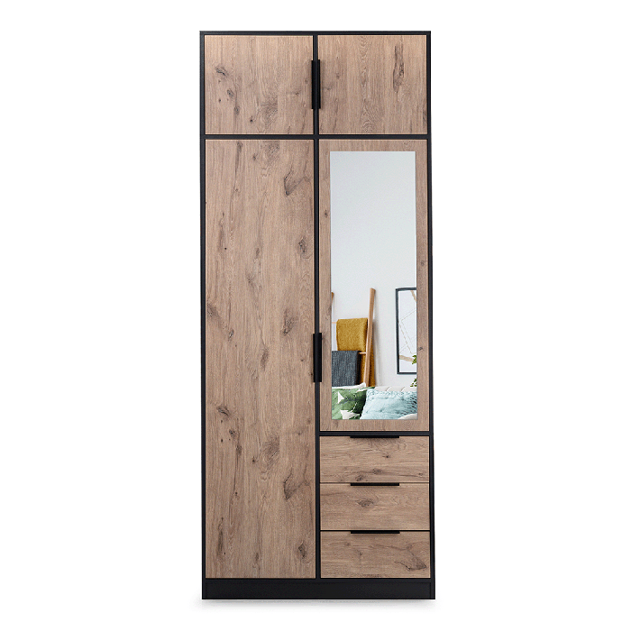 Wardrobe LATI D2 Black / Oak Vi - 6