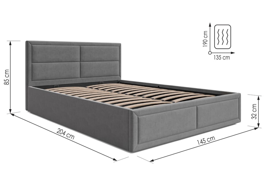 Upholstered ottoman bed Jayden - 5