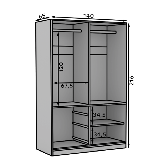 Wardrobe HAIDAR 140 Oak Lefkas - 4